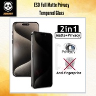 Iphone 15 15Plus 15Pro 15Pro Max 16 16Plus 16Pro 16Pro Max ESD Matte Privacy Full Tempered Glass