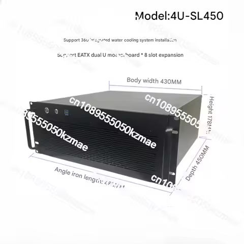 Ultimate 4U Workstation Case, Fits EATX & RTX 4090 with 360mm Radiator Support for AI Builds