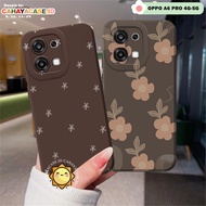 OPPO A6 PRO Prokamera Case / A5 PRO 4G 5G - Brown Floral Motif - Silicone Bumper Phone Case