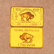 Free Shipping 1 Troy One Ounce 100 Mills .999 Fine Gold Collector Bar new