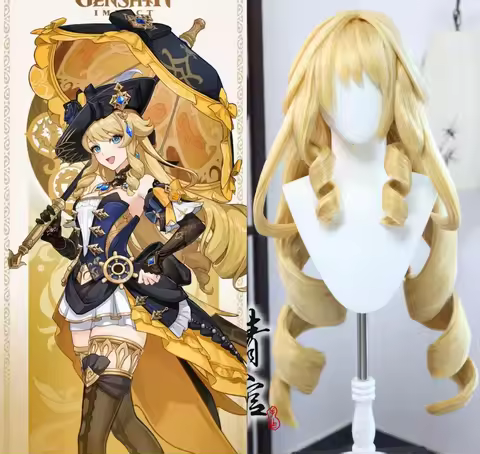Navia Caspar Styled Wig Genshin Impact Navia Cosplay Wig customized Simulation Long Elegant Roman Cu