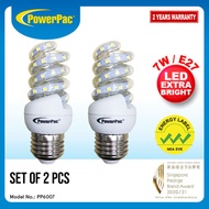 PowerPac 2x LED Bulb LED Light 7W E27 Daylight (PP6007)