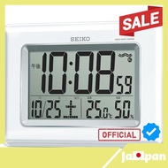 【Direct From Japan】Seiko Clock Wall Clock Dual-Use Electric Wave Digital Calendar Temperature Humidity Display White Pearl SQ424W SEIKO