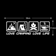 Jdm Sticker cắm trại Logo lửa trại cà phê cửa hàng mô hình dán phản quang xe off-road xe hình dán tr
