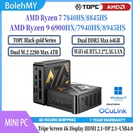TOPC MINI PC AMD Ryzen 7 7840HS/8845HS R9 6900HX/7940HS/8945HS 2*DDR5 2*M.2 2280 WiFi 6E BT5.3 OCuLI