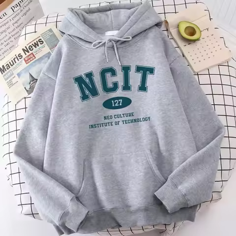 Letter NCIT 127 Neo Culture Institute Of Technology Prints Oversize Womenswear Hoodie Harajuku Fleec