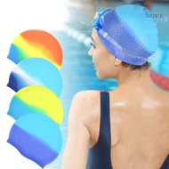 Super Gradient Color Swimming Hat Swim Caps Silicone Swimming Caps Swim Hat Diving Hat Bathing Hat B