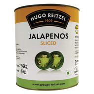 ฮิวโก้ ไรท์เซล พริกฆาลาเปญโญเขียว หั่นสไลด์ 2.96 กิโลกรัม -  Jalapeno Green Sliced 2.96kg Hugo Reitz