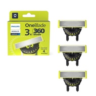 Philips Norelco OneBlade 360 Blades, Genuine Replacement Blades for OneBlade Electric Shaver and Tri