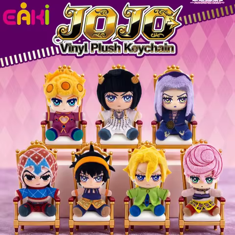 Eaki JoJo'S Bizarre Adventure Golden Wind Vinyl Plush Keychain Giorno Bucciarati Abbacchio Mista Col