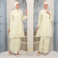 By MARIBELI BUTIK | KURUNG RIAU MODEN JELITA 03 | LIME | COTTON EYELET | Sulam Timbul | Kain Lipat Batik | BAJU RAYA2024