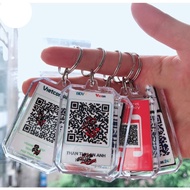 Qr code keychains, custom image keychains, qr code door stickers