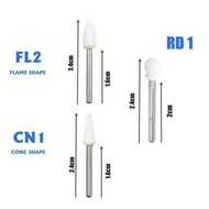 Mucodetal bur polish polishing white high speed GIC / white stone arkansas alpine highspeed bur