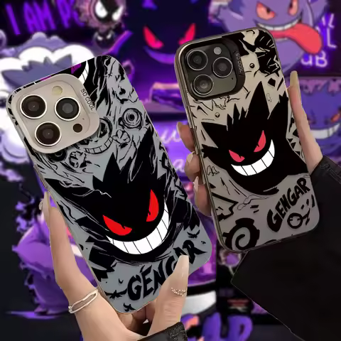 Devil Gengar P-Pokemon Plating Case for Xiaomi Redmi Note 12 14 14S 13 11 Pro Plus 4G 5G 12S 11S 10S