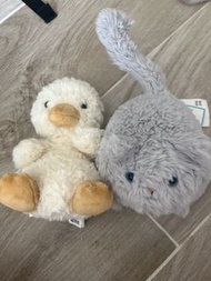 Jellycat 貓 灰貓 鴨 鴨仔公仔