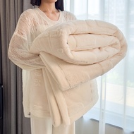 ผ้าห่มเครื่องปรับอากาศผ้าห่ม Cetakan Alfabet ผ้าห่มเนื้อหนาเหมาะสำหรับสำนักงานห้องนอนผ้าห่มคลุมง่ายต