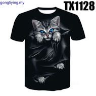 New for Cool Fashion T Shirt for Men and Women Lovely Cats Print 3d T-shirt Summer Short Sleeve T Shirts Male XS-6XL Size