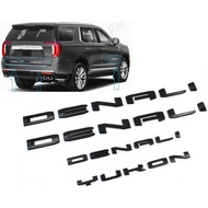 4pcs Emblem Huruf Pintu Belakang Denali Yukon Hitam Berkilat Serasi dengan Yukon Yukon XL 2021-2024 