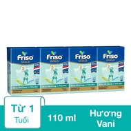 Lốc 4 hộp sữa pha sẵn Friso Gold hương vani 110 ml (từ 1 tuổi)