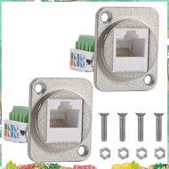 2PCS RJ45 Panel Mount  Terminal Adapter, RJ45/8P8C Female Panel Mount Connector, RJ45 Solderless Ter