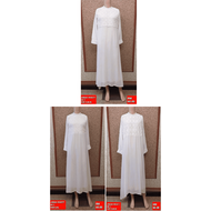 BISA COD JUBAH MUSLIMAH BAJU DUBAI ARAB PUTIH KAIN KOREA FASHION WANITA GAMIS MODEL CANTIK AX1-AY1-B