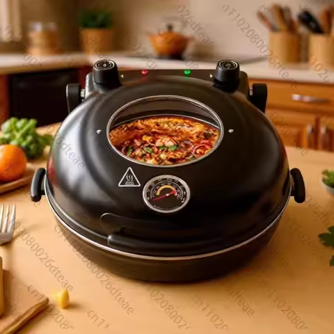 Pizza maker Electric cake pan deepened 450℃ pancake pan double-sided heated frying oven crepe maker 