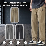 ZITY Cargo Pants for Men Trouser Fashion Pocket Streetwear Korean Style Elastic Band Wide Leg Pants