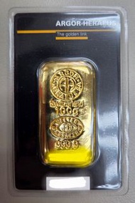 <投資金條 現貨>瑞士 亞格賀利氏(Argor Heraeus).9999金條100克(全新 CAST BAR)