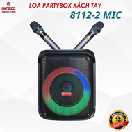 Loa xách tay 8112 ontekco 1 bass 2 micro có dải đèn led nhấp nháy chuyển động theo điệu nhạc kết nối