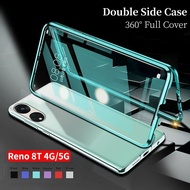 360° Shockproof Double Side Transparent Casing For OPPO Reno 8T 5G Phone Case Magnetic Metal Protective Cover For Reno8T Back Cover