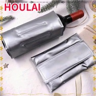 HOULAI Insulated Wine Sleeve, 33cm x 18cm Silver  Wine Cooler Bag, Rapid Ice Less Reusable Refrigera