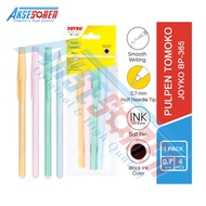 Joyko BP-365 Pen Accessories [1 Pack/ 4 Pcs] Tomoko Ballpen 0.7 mm Black Ink School Stationery Ballp