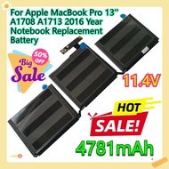For Apple MacBook Pro 13'' A1708 A1713 2016 Year Notebook Replacement Battery 11.4V 4781mAh
