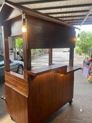 ----缺貨---附帆布蓋 餐車 木作餐車 木製攤車 夜市攤車 復古攤車 創業 面寬150公分 深100 高約230公分