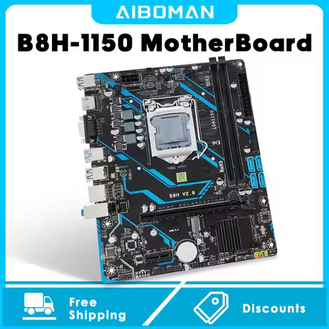 AIBOMAN B5H/B85 MotherBoard LGA1150 DDR3 M.2 SSD Suitable Gaming &Office Blue Version