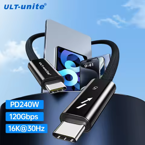 Thunder-bolt 5 Cable 120Gbps Data Sync 240W Fast Charging 16K30Hz Type C USB4 Cable for IPhone18, Ma