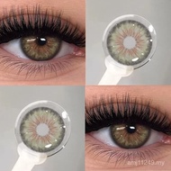 2pcs Cleopatra Green/Brown/Grey 14.2MM Yearly Myopia Contact Lenses With Degrees (0-8.00)