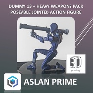 DUMMY 13 TITAN T13 + HEAVY WEAPONS PACK POSEABLE JOINTED ARTICULATED ACTION FIGURE 3D Print Gatling 