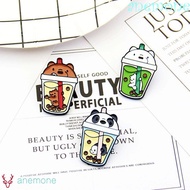 ANEMONE Bear Brooch Bag Clothes Children Gift Animation Surrounding We Bare Bears Milk Tea Shaped Lapel Pin Brooches