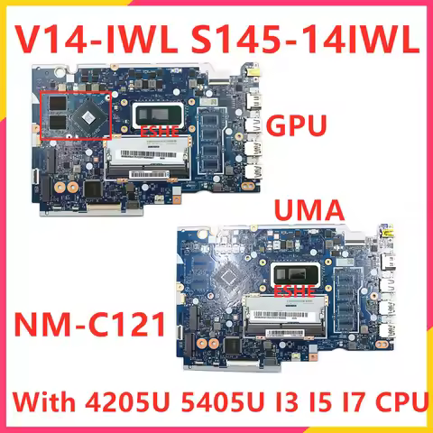 For Lenovo ideapad V14-IWL S145-14IWL Laptop Motherboard With i3 i5 i7 CPU MX110 2G GPU NM-C121 5B20