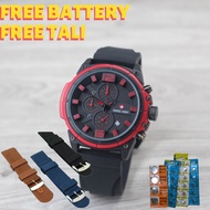Jam Tangan Swiss Army Chronograph Pria Tanggal Aktif Tali Rubber Bonus Tali dan Battery Cadangan Box