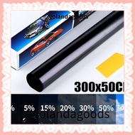 YOLAN 1Roll 50x3m Window Tint Film, Solar UV Protection Sun Shade Car Foils, Durable Scratch Resistant Heat UV Block VLT 1%-50% Glass Sticker Windshield