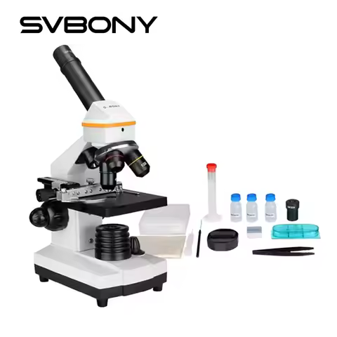 SVBONY SV601 Portable Microscope 40-1600X Biological Experiment Observation Monocular Microscope HD 