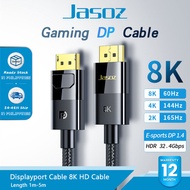 Jasoz DisplayPort 1.4 Cable 8K/60Hz 4K/144hz 2K/165Hz HDR DisplayPort Adapter For Video PC Laptop TV