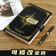 Password Notebook Diary with Lock Password Notebook Boys Simple Literary Retro Girl Password A251122