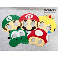 Super Mario Characters Face Mask Set Nintendo Party Kids Birthday (5pcs)