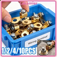 LAKA Car Battery Terminal Blocks, Solid Copper Screw‑Tight Battery Connector, 6mm Hole 2.5‑10mm² Cab