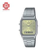 Casio Vintage AQ-230A-9AMQY Silver Stainless Steel Band Men Watch / Women Watch