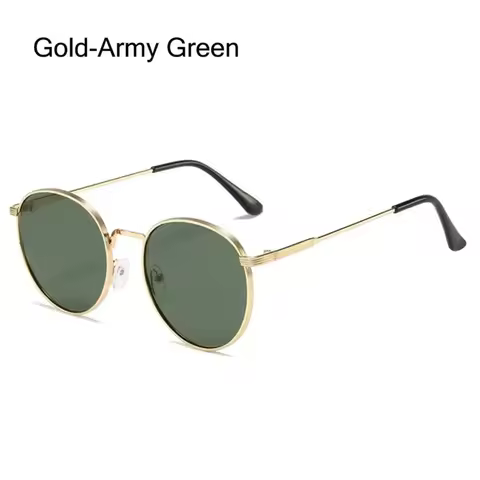 2025Trendy Circle Round Sunglasses Vintage Summer Hippie Glasses UV Protection Metal Frame Sun Glass
