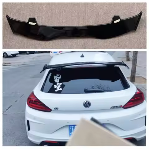 High Quality ABS Plastic Paint Gloss Black Rear Roof Lip Spoiler for Volkswagen Scirocco 2009- 2019 